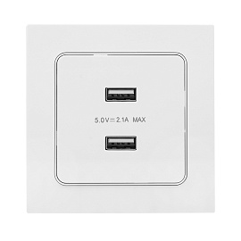Розетка 2 USB Стокгольм скрытой установки 2,1А+2,1А механизм белый EYR16-028-10-2USB EKF PROxima Розетка 2 USB Стокгольм скрытой установки 2,1А+2,1А механизм белый EYR16-028-10-2USB EKF PROxima