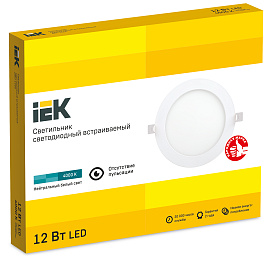 Светильник светодиодный ДВО встраиваемый LED 12Вт 1605 4000К IP20 белый круг170*10 LDVO0-1605-1-12-K01 (К02) IEK Светильник светодиодный ДВО встраиваемый LED 12Вт 1605 4000К IP20 белый круг170*10 LDVO0-1605-1-12-K01 (К02) IEK