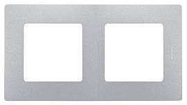 Рамка для розеток и выключателей 2 поста Etika алюминий 672552 Legrand Рамка для розеток и выключателей 2 поста Etika алюминий 672552 Legrand