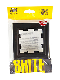 Рамка 1-местная IP44 РУ-1-БрЧ-44 черный BR-M12-44-K02 BRITE  IEK Рамка 1-местная IP44 РУ-1-БрЧ-44 черный BR-M12-44-K02 BRITE  IEK