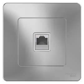 Розетка RJ45 компьютерная BLANCA скрытой установки кат.5e в сборе  алюминий BLNIS045003 Schneider Electric Розетка RJ45 компьютерная BLANCA скрытой установки кат.5e в сборе  алюминий BLNIS045003 Schneider Electric