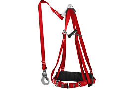 Пояс лямочный, 3 точки крепления, ленточный строп с амортизатором ЗУБР Урал 11583 Пояс лямочный, 3 точки крепления, ленточный строп с амортизатором ЗУБР Урал 11583