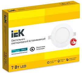 Светильник светодиодный ДВО встраиваемый LED 7Вт 1602 4000К IP20 белый круг LDVO0-1602-1-7-K01(К02) IEK Светильник светодиодный ДВО встраиваемый LED 7Вт 1602 4000К IP20 белый круг LDVO0-1602-1-7-K01(К02) IEK