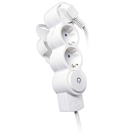 Удлинитель 3 гнезда/розетки 3 метра с/з 10А ПВС 3x0,75 со шторками с выключателем (32008 3) Duwi Quick Fix Удлинитель 3 гнезда/розетки 3 метра с/з 10А ПВС 3x0,75 со шторками с выключателем (32008 3) Duwi Quick Fix