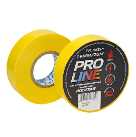 Изолента ПВХ желтая 19мм 20м   6805 Pro-Line Изолента ПВХ желтая 19мм 20м   6805 Pro-Line