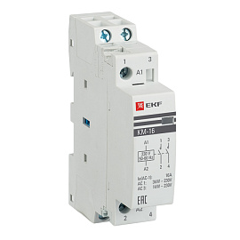 Контактор 16А NО+NC (1 мод.) Кат=230в модульный КМ (km-1-16-11) EKF Контактор 16А NО+NC (1 мод.) Кат=230в модульный КМ (km-1-16-11) EKF