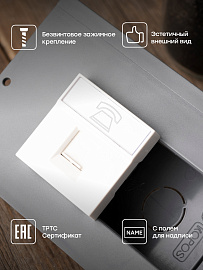 Розетка RJ11 (ширина 2 модуля) E2MT01-134-10 EKF Розетка RJ11 (ширина 2 модуля) E2MT01-134-10 EKF