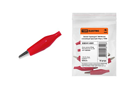 Зажим "крокодил" ЗКИ 3А 40мм в изоляции красный SQ0541-0001 TDM Зажим "крокодил" ЗКИ 3А 40мм в изоляции красный SQ0541-0001 TDM