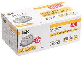 Светильник потолочный промышленный 1202 НПП большой овал белый с решеткой 1*100Вт Е27 IP54 IEK Светильник потолочный промышленный 1202 НПП большой овал белый с решеткой 1*100Вт Е27 IP54 IEK