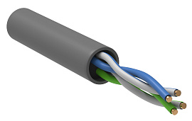 Кабель витая пара U/UTP категория 5e 2х2х24AWG LSZH серый (500м) (LC1-C5E02-121) ITK Кабель витая пара U/UTP категория 5e 2х2х24AWG LSZH серый (500м) (LC1-C5E02-121) ITK