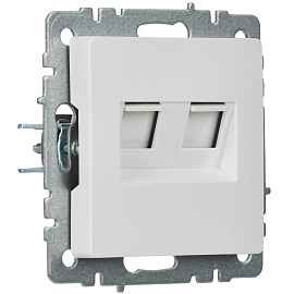 Розетка  двойная RJ11+RJ45 кат.5E РК/Т12-БрБ белый BRITE  BR-KT20-O-1-K01 IEK Розетка  двойная RJ11+RJ45 кат.5E РК/Т12-БрБ белый BRITE  BR-KT20-O-1-K01 IEK