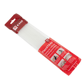 Стяжка кабельная (хомут)  300х10 белый гибкая многоразовая FlexSTRAP /20шт./ plc-fs-wr EKF Стяжка кабельная (хомут)  300х10 белый гибкая многоразовая FlexSTRAP /20шт./ plc-fs-wr EKF