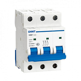 Выключатель автоматический 25А 3П трехполюсный характеристика C 6кА NB1-63 179703 CHINT Выключатель автоматический 25А 3П трехполюсный характеристика C 6кА NB1-63 179703 CHINT