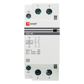 Контактор 40А 2NО (2 мод.) Кат=230в модульный КМ (km-2-40-20) EKF Контактор 40А 2NО (2 мод.) Кат=230в модульный КМ (km-2-40-20) EKF