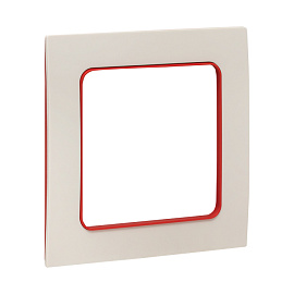 Рамка для розеток и выключателей 1 пост Стокгольм белый с линией цвета красный EXM-G-304-20 EKF PROxima Рамка для розеток и выключателей 1 пост Стокгольм белый с линией цвета красный EXM-G-304-20 EKF PROxima