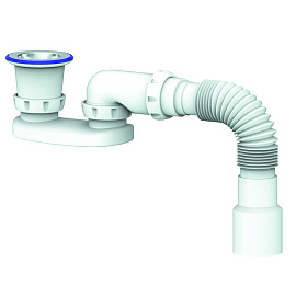 Сифон для душевого поддона регулируемый плоский 1 1/2"х40 (нерж.вып) UNICORN G22 Сифон для душевого поддона регулируемый плоский 1 1/2"х40 (нерж.вып) UNICORN G22