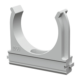 Держатель труб с защелкой д.50мм АВС-пластик серый 0650 Промрукав Держатель труб с защелкой д.50мм АВС-пластик серый 0650 Промрукав