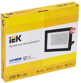 Прожектор светодиодный уличный LED 100 Вт СДО06-100 черный 8000Лм IP65 6500K LPDO601-100-65-K02 IEK Прожектор светодиодный уличный LED 100 Вт СДО06-100 черный 8000Лм IP65 6500K LPDO601-100-65-K02 IEK