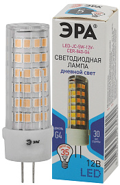 Лампа светодиодная STD LED JC-5W-12V-CER-840-G4 G4 5Вт Б0049088 ЭРА Лампа светодиодная STD LED JC-5W-12V-CER-840-G4 G4 5Вт Б0049088 ЭРА